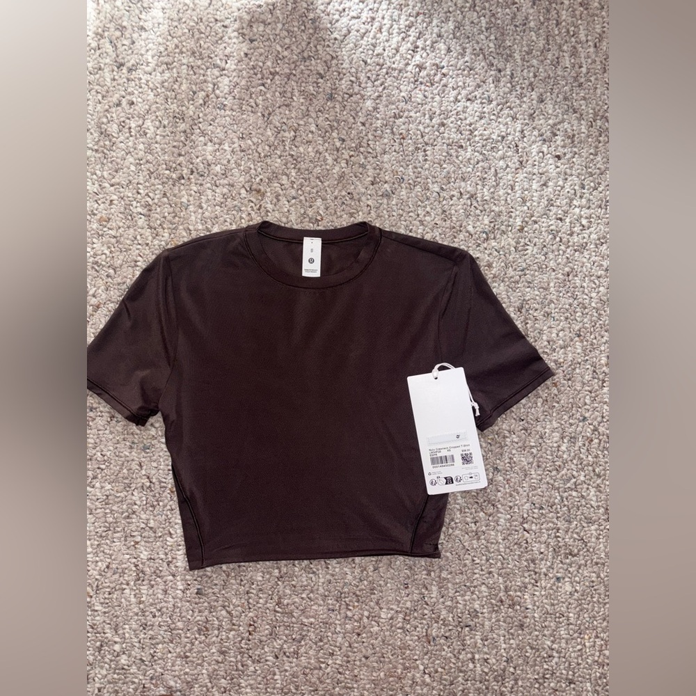 Lululemon Nulu Crewneck Cropped T-Shirt Espresso Color